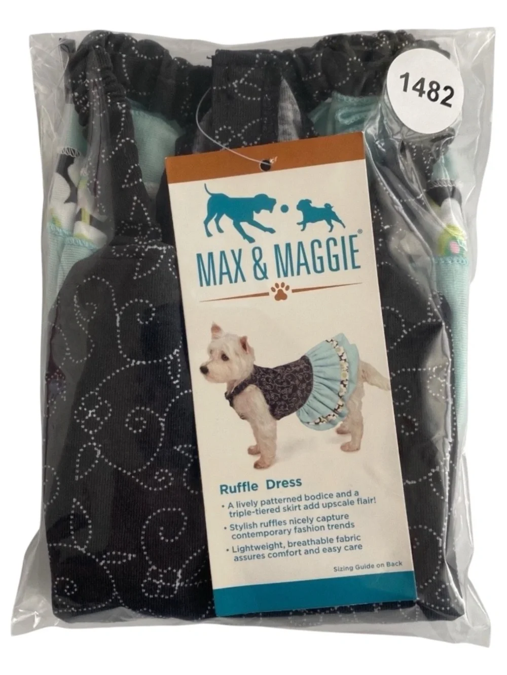 NWT Max & Maggie Black Floral Ruffle Dog Dress Size S